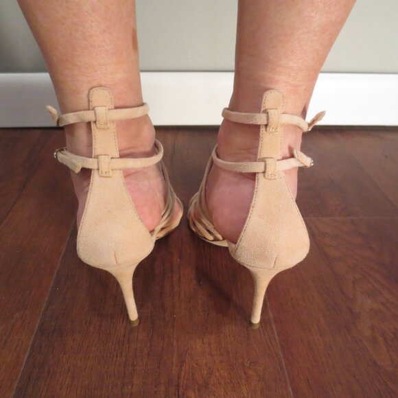 NNB GIUSEPPE ZANOTTI Pink Suede High Heel Sandals - Picture 4 of 8